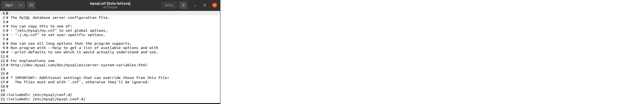 mysql file cnf